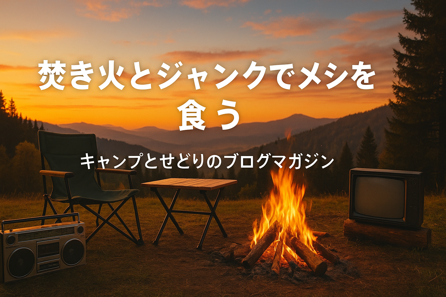 焚き火とジャンクでメシを食う
