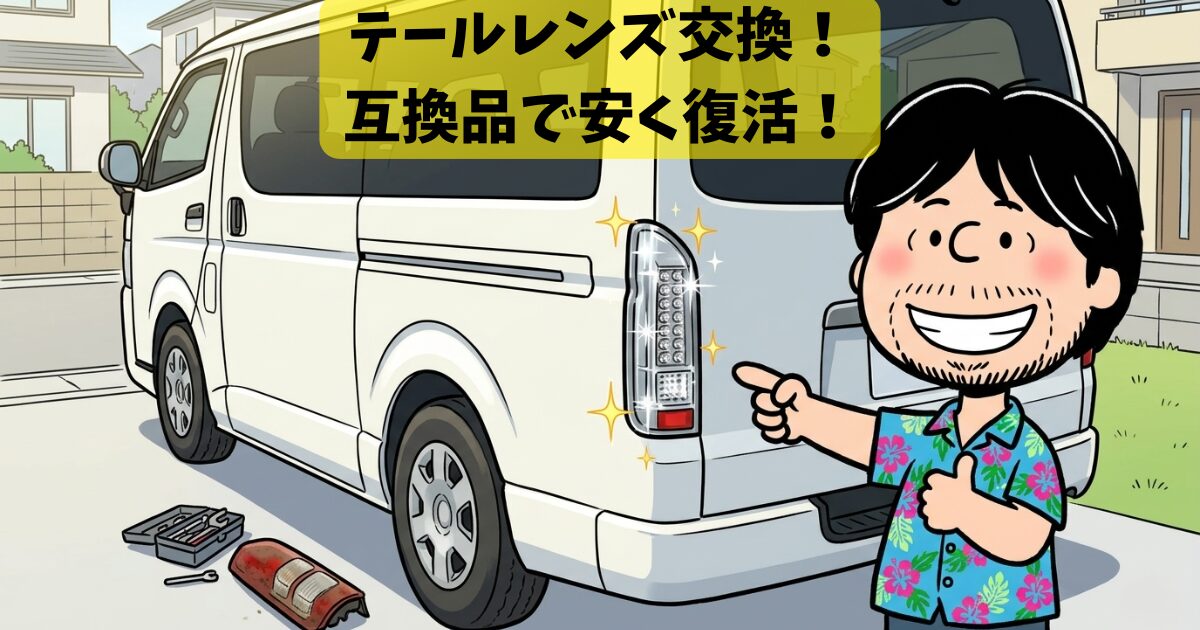 200系ハイエース】テールレンズ破損！社外品で安くDIY交換できた話