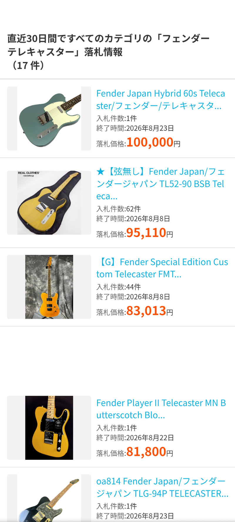 オークファンでの表示結果