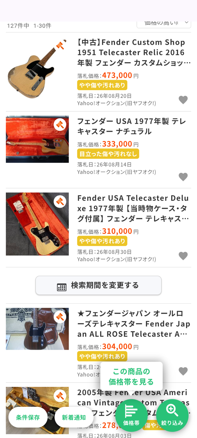 オークファンでの表示結果