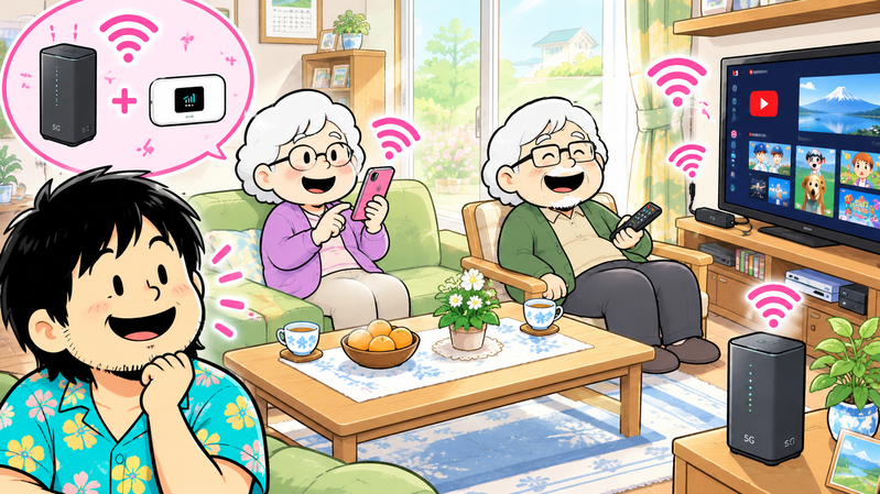 楽天モバイル×HR02で実家のWiFi環境は改善